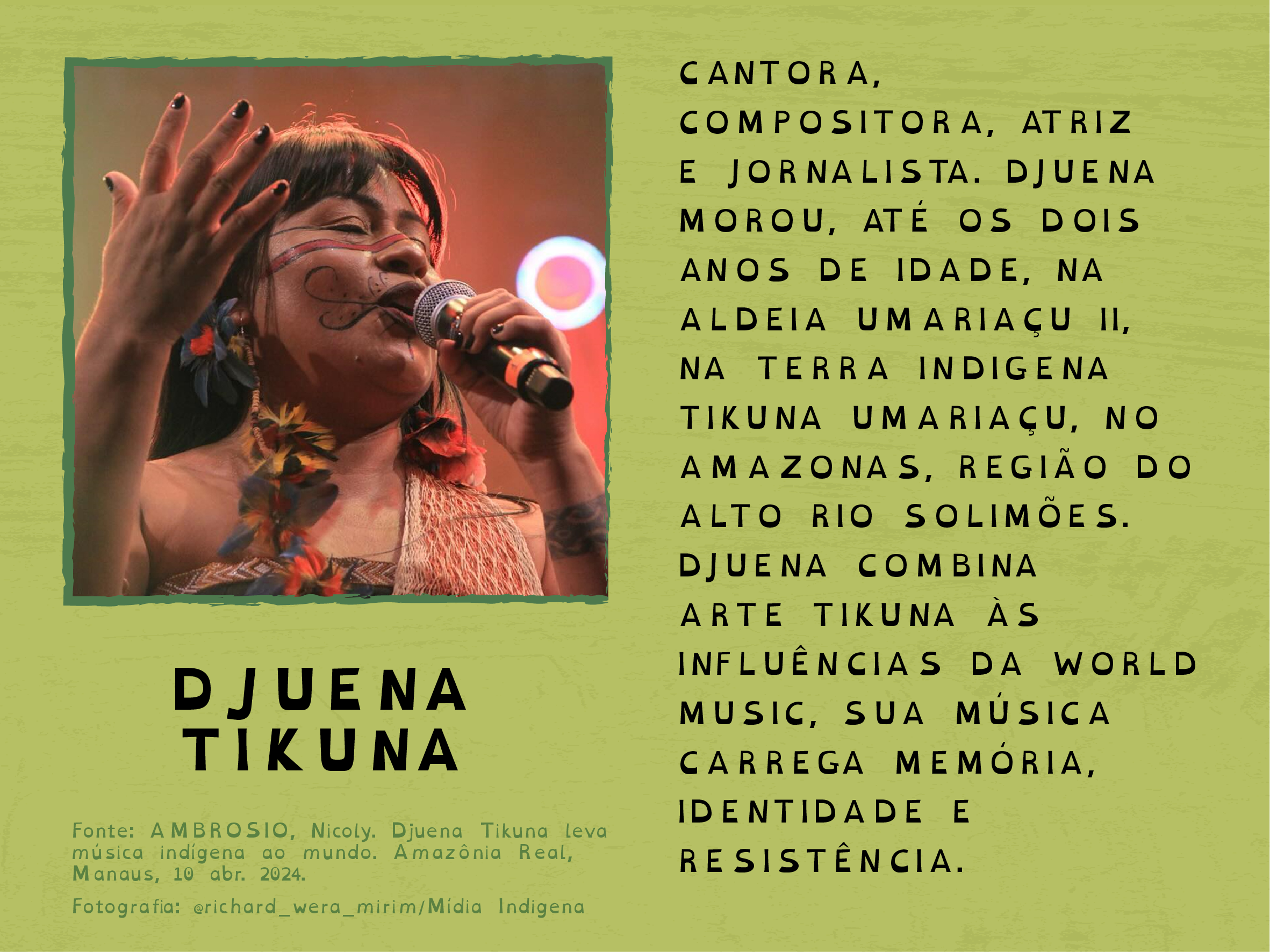 Card de apresentação de Djuena Tikuna
